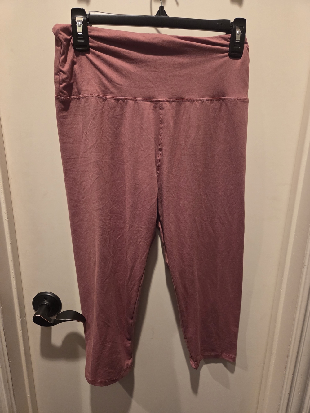 3 Pack High-Waist Cropped Active Leggings - Dusty Rose/Olive Green/Wine Red